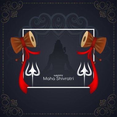 Geleneksel Mutlu Maha Shivratri Hint festivali tebrik kartı vektörü