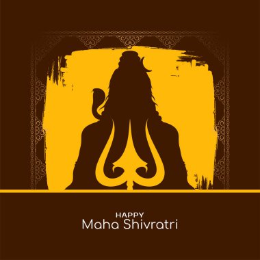 Geleneksel Mutlu Maha Shivratri Hint festivali tebrik kartı vektörü