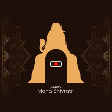 Mutlu Maha Shivratri Hint festivali kültürel dekoratif arka plan vektörü