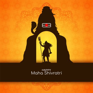 Geleneksel Mutlu Maha Shivratri Hint Festivali Lordu Shiva arka plan vektörü