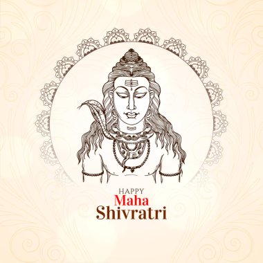 Mutlu Maha Shivratri Lord Shiva Hint festivali kültürel arka plan vektörü