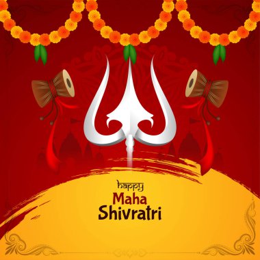 Dekoratif stil Mutlu Maha Shivratri Hint festivali arka plan vektörü