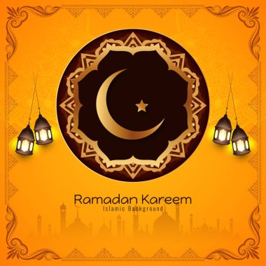 Ramazan Kareem İslami festival hilal arka plan vektörü