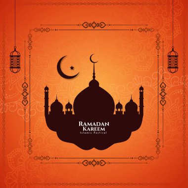 Güzel Ramazan İslam Festivali Kutsal ay arkaplan vektörü