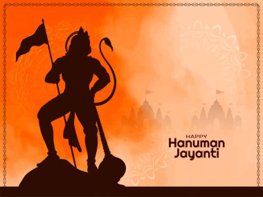 Mutlu Hanuman Jayanti Hint tarihi festivali kutsal arka plan vektörü