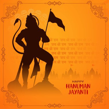 Mutlu Hanuman Jayanti Hint tarihi festivali kutsal arka plan vektörü