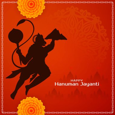 Dini Happy Hanuman jayanti kutsal Hint festivali arka plan vektörü