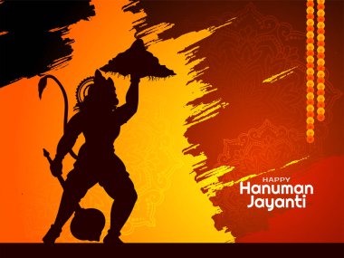Mutlu Hanuman Jayanti Hint dini festivali dekoratif kart vektörü