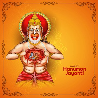 Kültürel Happy Hanuman jayanti Hint İlahi Festivali arka plan vektörü