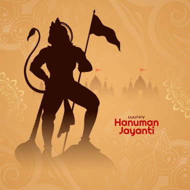 Mutlu Hanuman Jayanti Hint ruhani festivali zarif arka plan vektörü