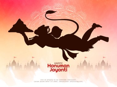 Mutlu Hanuman Jayanti Hint tarihi festivali kutsal arka plan vektörü