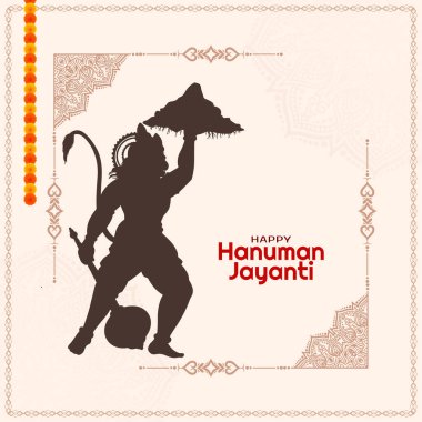 Mutlu Hanuman Jayanti Hint dini festivali dekoratif kart vektörü