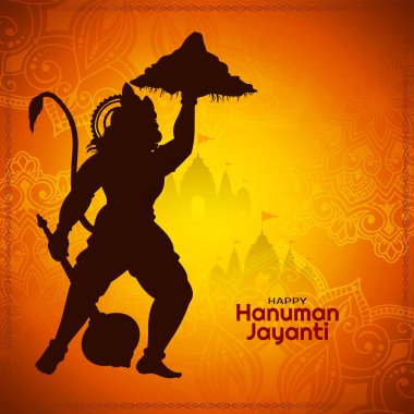 Dini Happy Hanuman jayanti kutsal Hint festivali arka plan vektörü
