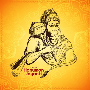Mutlu Hanuman Jayanti Hint ruhani festivali zarif arka plan vektörü