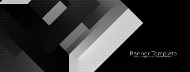 Moda geometrik siyah ve gri zarif iş bayrağı taşıyıcısı