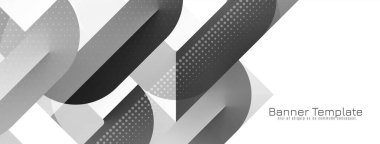 Gelecekçi geometrik siyah ve gri renkli bayrak vektörü