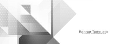 Modern geometrik siyah ve gri trend bayrak tasarım vektörü