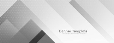 Modern geometrik siyah ve gri trend bayrak tasarım vektörü