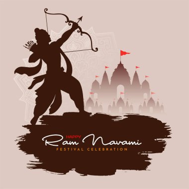 Dekoratif Happy Ram Naavami Hint festivali arka plan vektörü