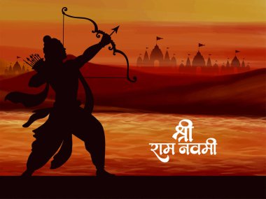 Mutlu Ram Navami kültürel Hint festivali dekoratif arka plan vektörü