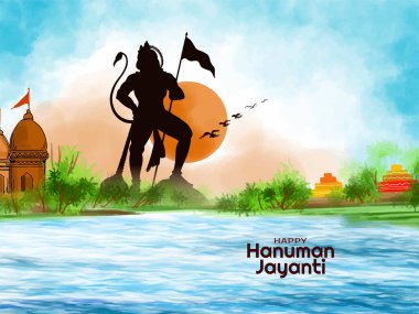 Mutlu Hanuman Jayanti geleneksel Hint festivali arka plan vektörü