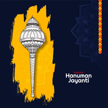Mutlu Hanuman Jayanti Hint festivali mitolojik arka plan vektörü