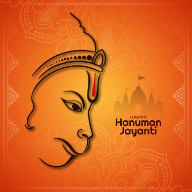 Mutlu Hanuman Jayanti Hint festivali mitolojik arka plan vektörü