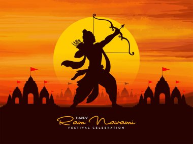 Mutlu Ram Navami dini Hint festivali arka plan vektörü