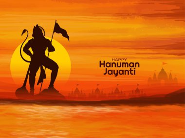 Mutlu Hanuman Jayanti Hint dini festivali zarif arka plan vektörü