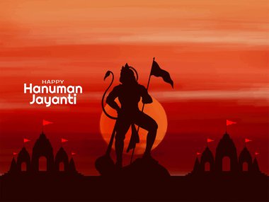 Mutlu Hanuman Jayanti Hint dini festivali zarif arka plan vektörü