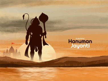 Geleneksel Hint festivali Mutlu Hanuman Jayanti tebrik kartı vektörü
