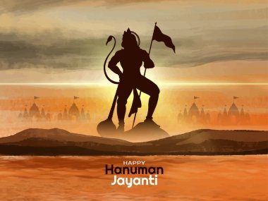 Hint festivali Mutlu Hanuman Jayanti kültürel Hindu arka plan vektörü