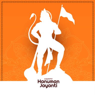 Mutlu Hanuman Jayanti kültür Hint festivali dini kart vektörü