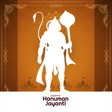 Geleneksel Hint festivali Mutlu Hanuman Jayanti tebrik kartı vektörü