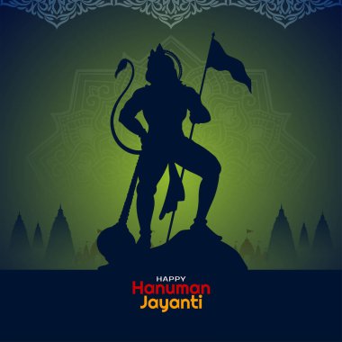Geleneksel Hint festivali Mutlu Hanuman Jayanti tebrik kartı vektörü