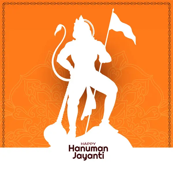 Mutlu Hanuman Jayanti kültür Hint festivali dini kart vektörü