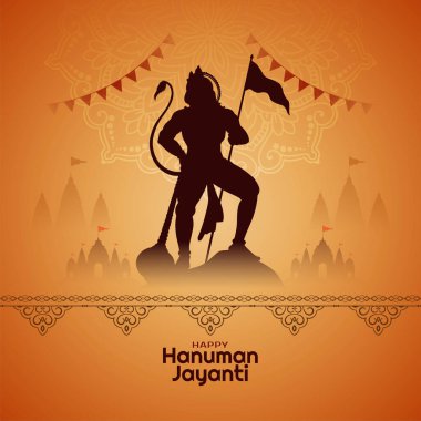 Mutlu Hanuman Jayanti dini Hint festivali kutsal arka plan vektörü