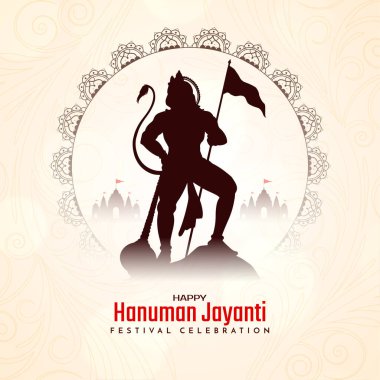 Geleneksel Mutlu Hanuman Jayanti Hint festivali kartı vektörü