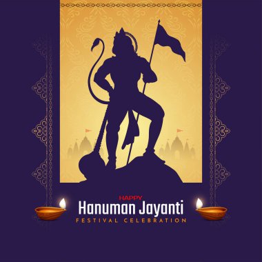 Kutsal Mutlu Hanuman Jayanti Hint festivali zarif arka plan vektörü