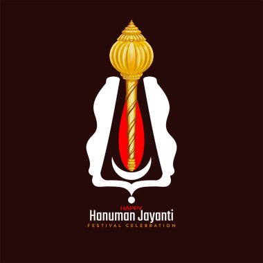 Geleneksel Happy Hanuman Jayanti Hint festivali kahverengi kart vektörü