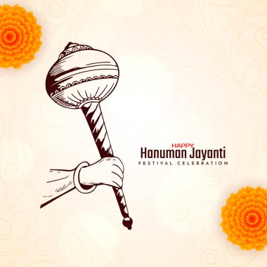 Mutlu Hanuman Jayanti Hint Festivali Klasik arka plan vektörü