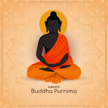 Geleneksel Mutlu Buda Purnima Hint festivali kartı vektörü