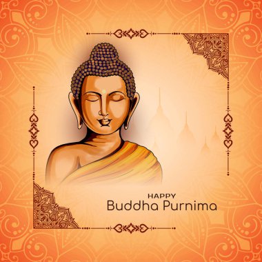 Şık Mutlu Buda Purnima Hint Festivali tebrik kartı vektörü