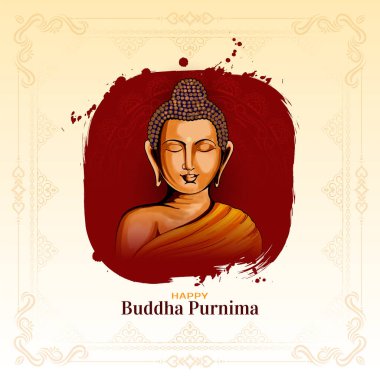 Kültürel Mutlu Buda Purnima Hint festivali kutlama kartı vektörü