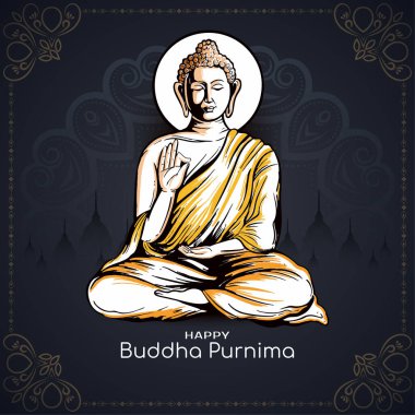 Mutlu Buda Purnima Hint Festivali Geleneksel arka plan vektörü