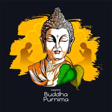 Geleneksel Mutlu Buda Purnima Hint Festivali tebrik kartı vektörü