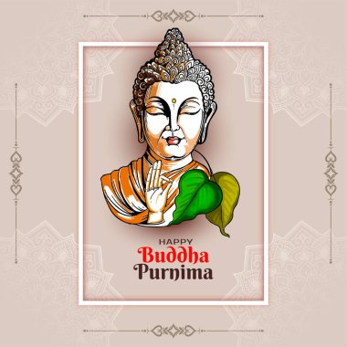 Güzel Mutlu Buda Purnima Hint festivali kutlama kartı vektörü