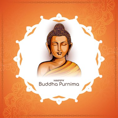 Güzel Mutlu Buda Purnima Hint festivali kutlama kartı vektörü