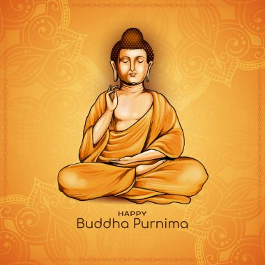 Mutlu Buda Purnima Hint dini festival kartı vektörü