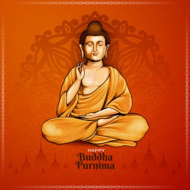 Mutlu Buda Purnima Hint dini festival kartı vektörü